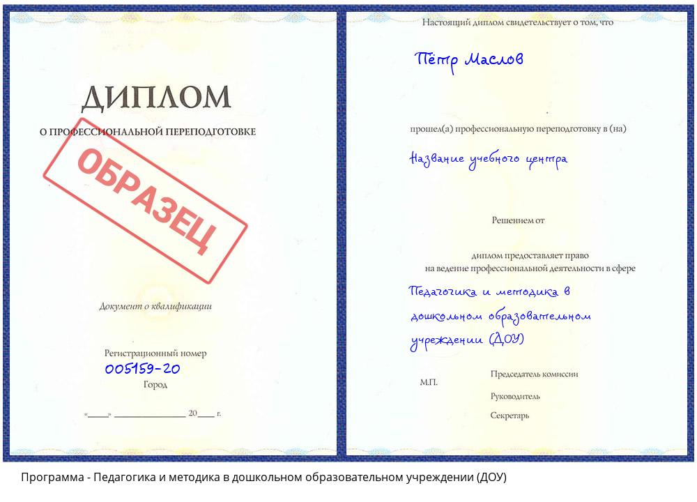 Педагогика и методика в дошкольном образовательном учреждении (ДОУ) Котельники