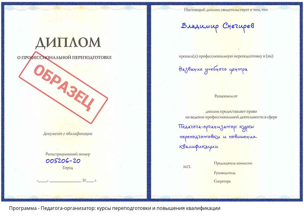 Педагога-организатор: курсы переподготовки и повышения квалификации Котельники