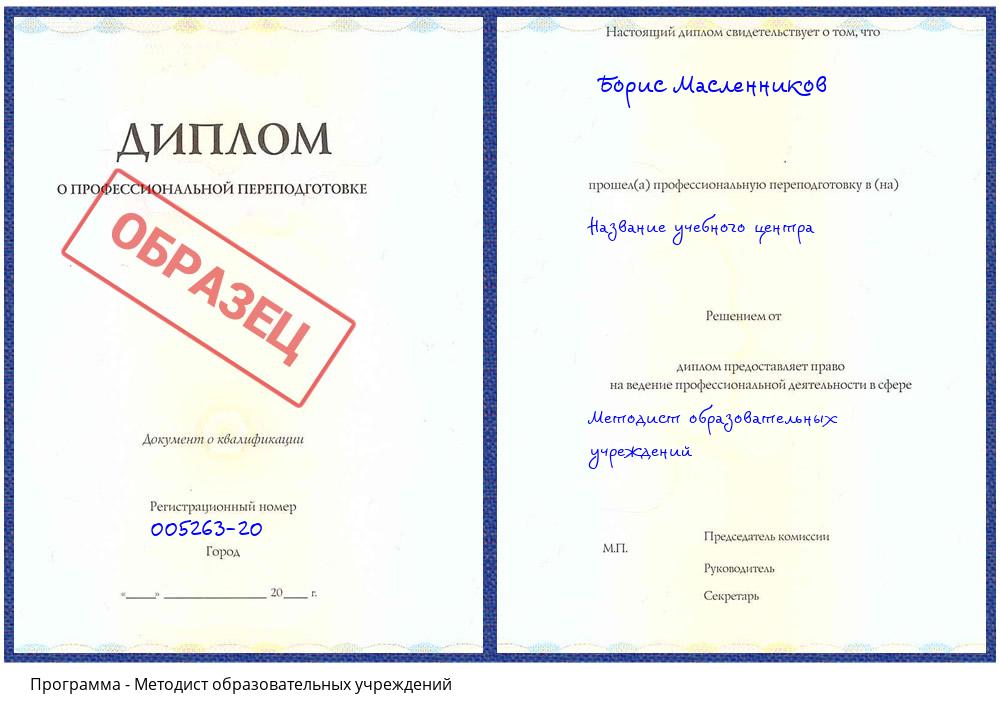 Методист образовательных учреждений Котельники