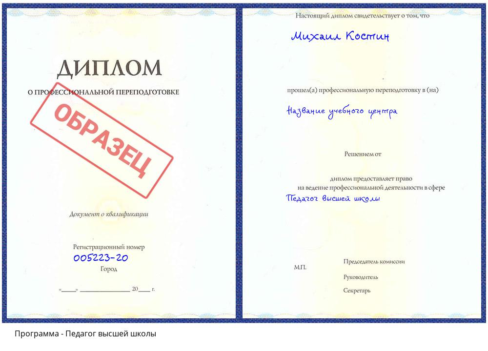 Педагог высшей школы Котельники