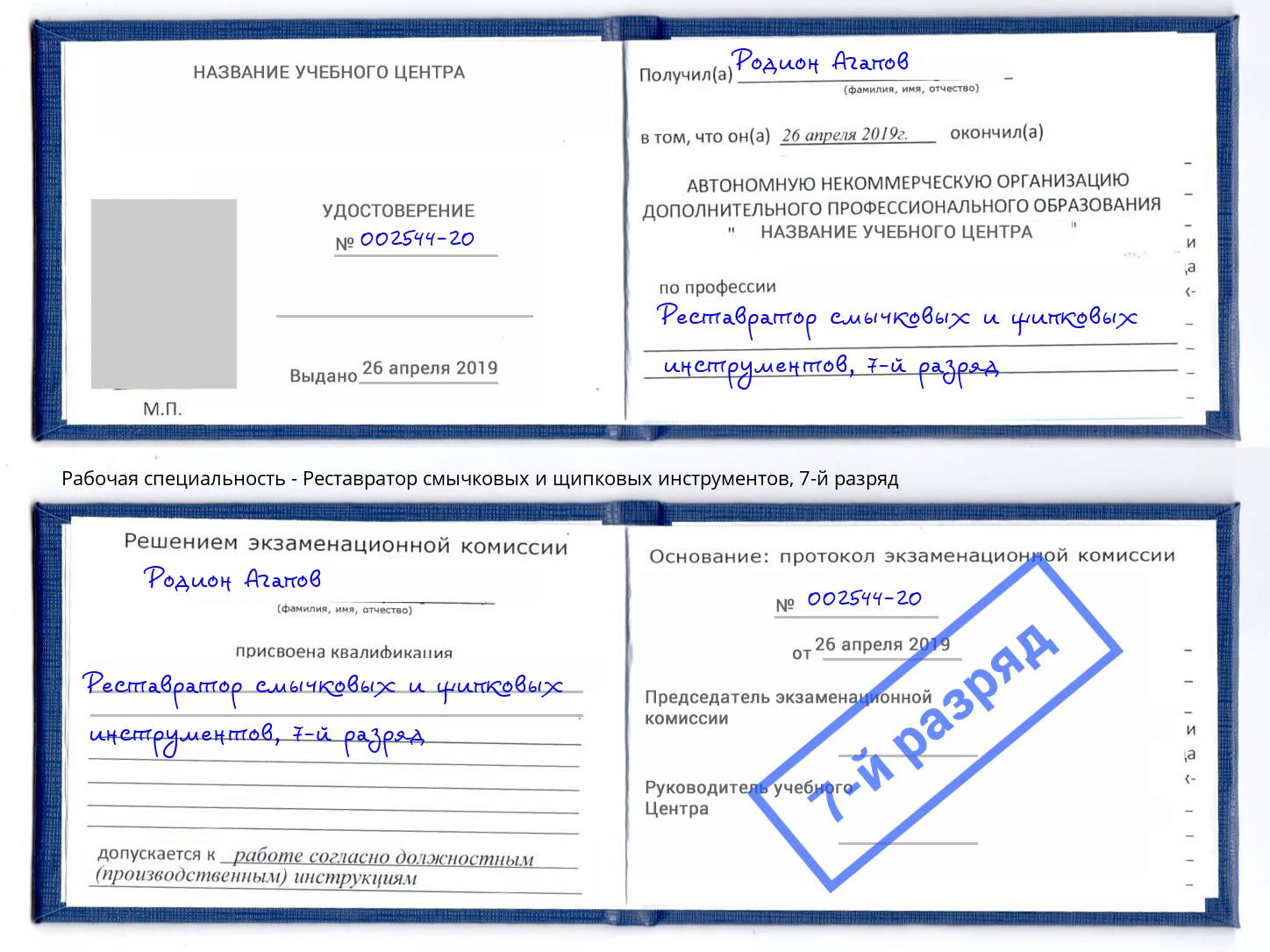 корочка 7-й разряд Реставратор смычковых и щипковых инструментов Котельники