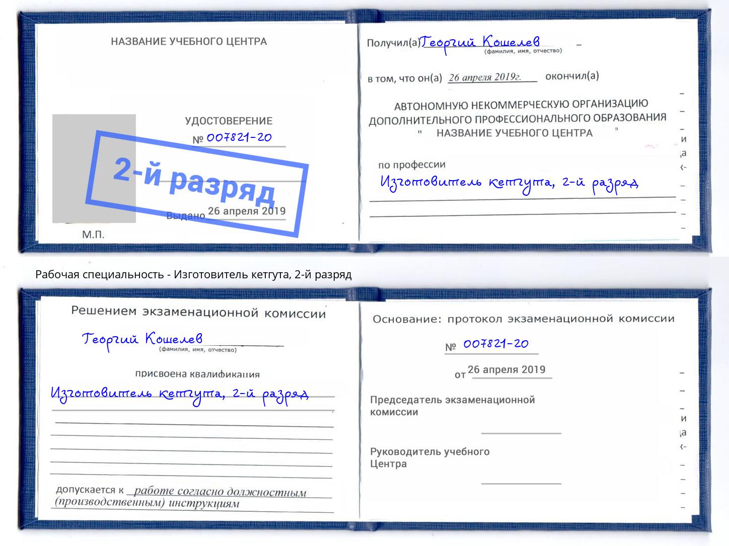 корочка 2-й разряд Изготовитель кетгута Котельники