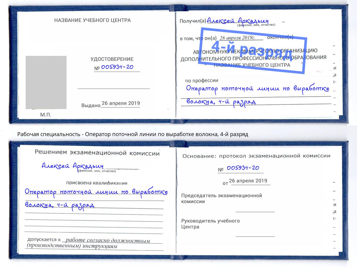 корочка 4-й разряд Оператор поточной линии по выработке волокна Котельники